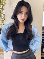 くびれヘアネビージュオルチャン小顔サイドバング