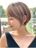 30代40代大人女性/前髪ありショートボブ/ショートヘア/髪質改善
