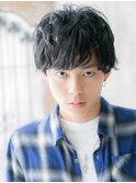 セミウエットくせ毛風な束感こなれマッシュパーマh与野