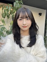 レイヤーカット　前髪　レイヤーロング