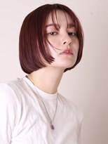 ヨファヘアー 岡本店(YOFA hair)&nbsp;デザインカラーレイヤーカットウェットヘアオリーブベージュ0701