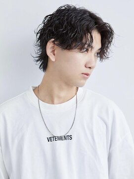メンズ サロン ドット トウキョウ 町田店(men's salon dot. tokyo) センターパート×波巻きパーマ