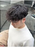 スペインカールフェード眉毛メンズパーマスパイラルマッシュ