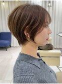 ショートボブ髪型30代40代50代前髪あり前髪なし面長丸顔【倉田】