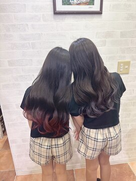 リゴレット 春日部東口店(RIGOLETTO) ピンク×ラベンダー裾カラー