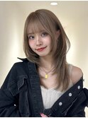 美髪/ワイドバング/外ハネボブ/ホワイトブロンド[名古屋駅/名駅]