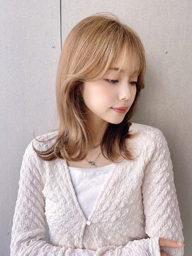 ジーナリア(Xena ria) 韓国風巻き/くすみベージュ/ラベンダーミルクティー★47