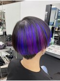 アッシュブラック×パープル×ブルー