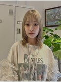 顔まわりレイヤー/ベージュ/ハイトーン/ブリーチ