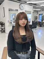 ハピネス 梅田茶屋町店(HAPPINESS)&nbsp;レイヤーカット/ブリーチなし/髪質改善/オリーブグレージュ