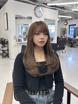 ハピネス 梅田茶屋町店(HAPPINESS) レイヤーカット/ブリーチなし/髪質改善/オリーブグレージュ