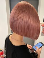 ルーブ トウキョウ(Loob. TOKYO)&nbsp;ハイトーンボブミルクティーベージュピンクベージュダブルカラー