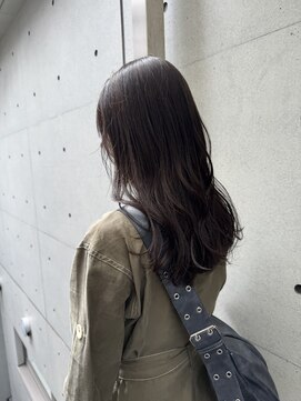  韓国顔まわりレイヤーカットグレージュオリーブベージュ