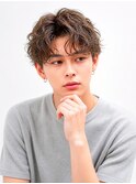 韓国風センターパートマッシュ×ナチュラルベージュ