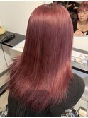 チェリーピンクダブルカラーインナーカラーケアブリーチ