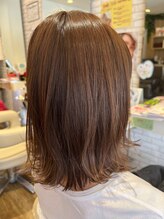 ステラ 東向日店(stella) チョコブラウン/外はねロブヘア/髪質改善/20代30代40代50代