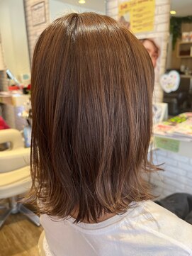 ステラ 東向日店(stella) チョコブラウン/外はねロブヘア/髪質改善/20代30代40代50代