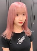 ba1628ダスティ―ピンクロングレイヤーチェリーピンクアッシュ