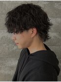 マッシュウルフパーマツイストスパイラル波巻きパーマ