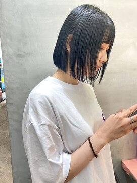 ロンドポレール 北千住(Lond polaire) 黒髪×グレーベージュ×レイヤーロング