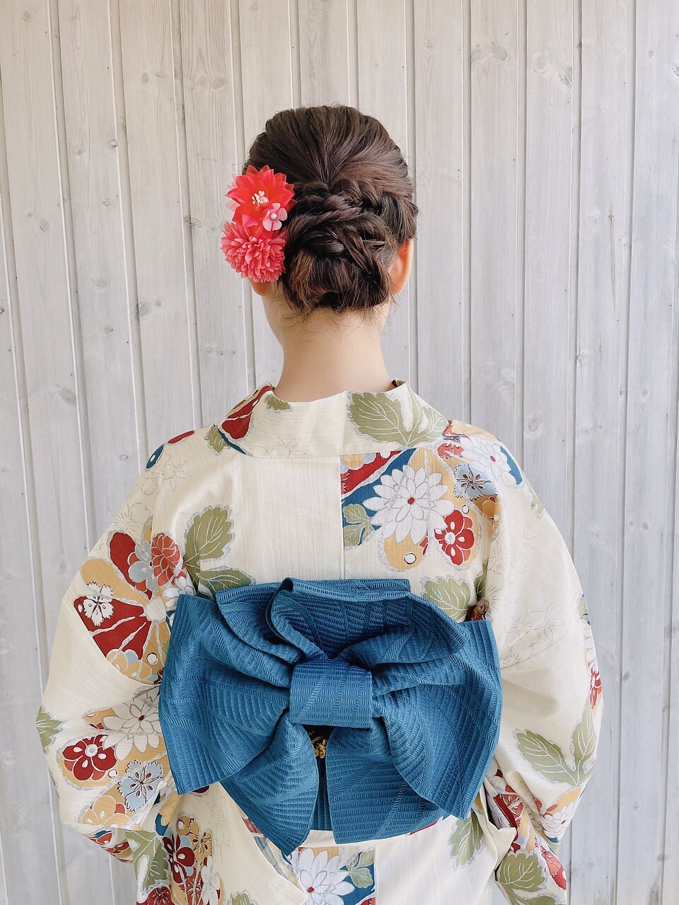 浴衣/作り帯/シニヨン/地毛風カラー/ヘアアクセ/着付/ヘアセット