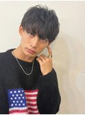 ウエーブマッシュ ニュアンスパーマ 黒髪スタイル