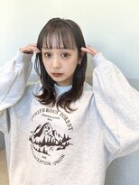 モアナ バイ ラナ 藤が丘(MoanA BY LANA) アッシュブラック 切りっぱなしボブ ピンクブラウン エアリー