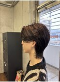 センターパートウルフ