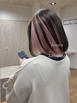 ヘアースタジオ シーオーイー(hair studio C-O-E) ブラウン×ベイビーピンクインナーカラー♪