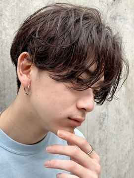 リットバイフィフス 鹿児島中央駅店(Lit by fifth) センターパートニュアンスパーマワンカールパーマ韓国コンマヘア
