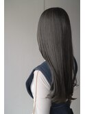 暗髪ロンググレージュ