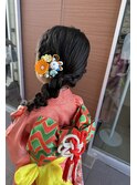 七五三ヘアセットヘアアレンジ着付け前撮り編みおろし753