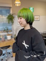 アンドチル 渋谷(AND CHILL)&nbsp;マッシュウルフ/ネオングリーン/ライムカラー　渋谷