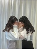 編み込みハーフツイン