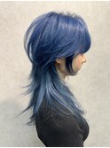 ハッシュカットシャギーウルフレイヤーカットロングウルフカット