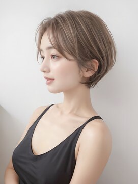 カレント 蕨(THE CURRENT) 蕨　ボブ白髪ぼかしハイライトショートボブカット30代40代