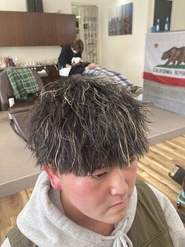 スウェル 千葉店(Swell) 黒×金 ホワイトハイライトマッシュ3 〔千葉/メンズ〕