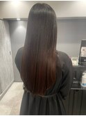 美髪ストレート 艶感抜群 髪質改善 ロング ブラウンカラー