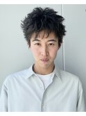 メンズベリーショート　無造作パーマ