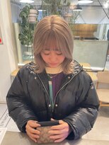 ロマリア(Lomalia)&nbsp;【Lomala表参道】ハイトーン ベージュ シアーカラー セミディ