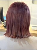 ダブルカラーピンクベージュベージュカラーケアブリーチレイヤー