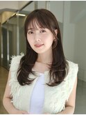 ◆レイヤーカットロング/銀座/オリーブベージュ/くすみベージュ
