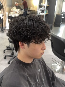 ビカムメンズヘアー 栄店(become men's hair) シャドウパーマ無造作パーマメンズ韓国ヘアスパイラルパーマ