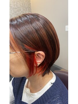 ヘアーラウンジルシェル(HAIR LOUNGE Le ciel) フェイスフレーミングカラー　　ショートボブ