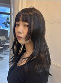 アプリコットオレンジ/くびれヘア/ウェーブショート［新潟］
