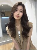 韓国/くびれ巻き/オルチャン/ブラウン/ツヤ感