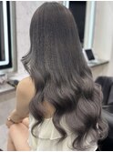 カラーエクステ同時施術/グレー/暗めグレー