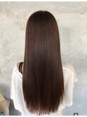 髪質改善スーパーロングストレート暗めカラー
