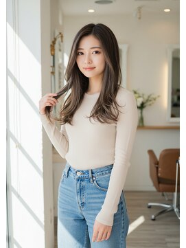 フュージョンファイブ(FUSION5) レイヤーロングベージュ20代30代40代くびれエクステ韓国ヘア