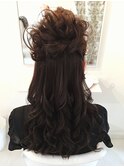 華やかカールハーフアップ